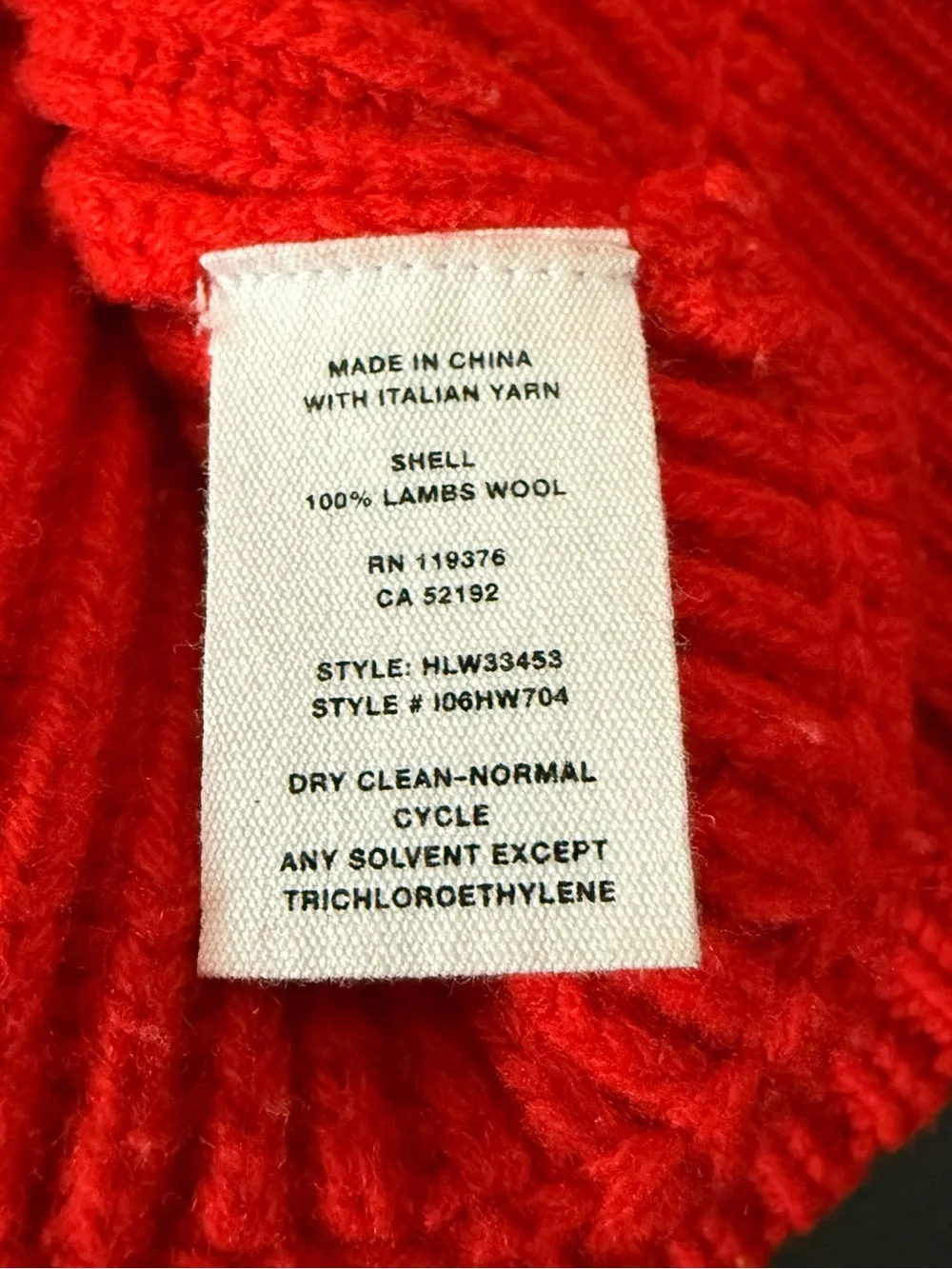 Helmut Lang Sweater Womens Sz S Red Ribbed Distressed V Neck Oversized 100% Wool
